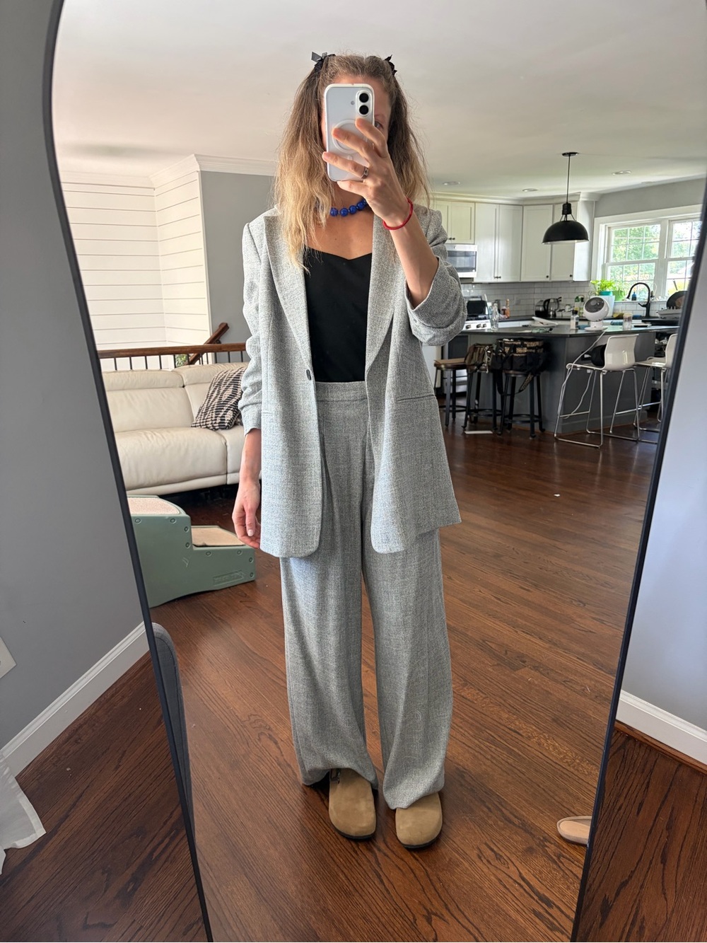 H&M Women's Gray Blazer and Trousers Set